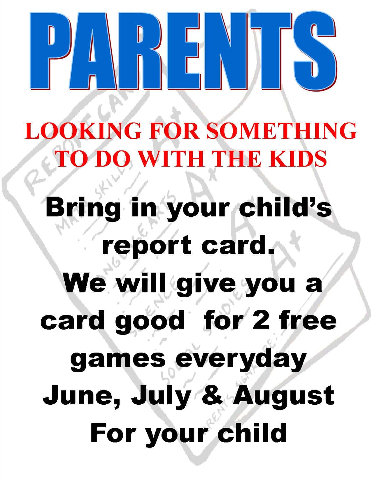 Parents Looking For Something To Do With The Kids?